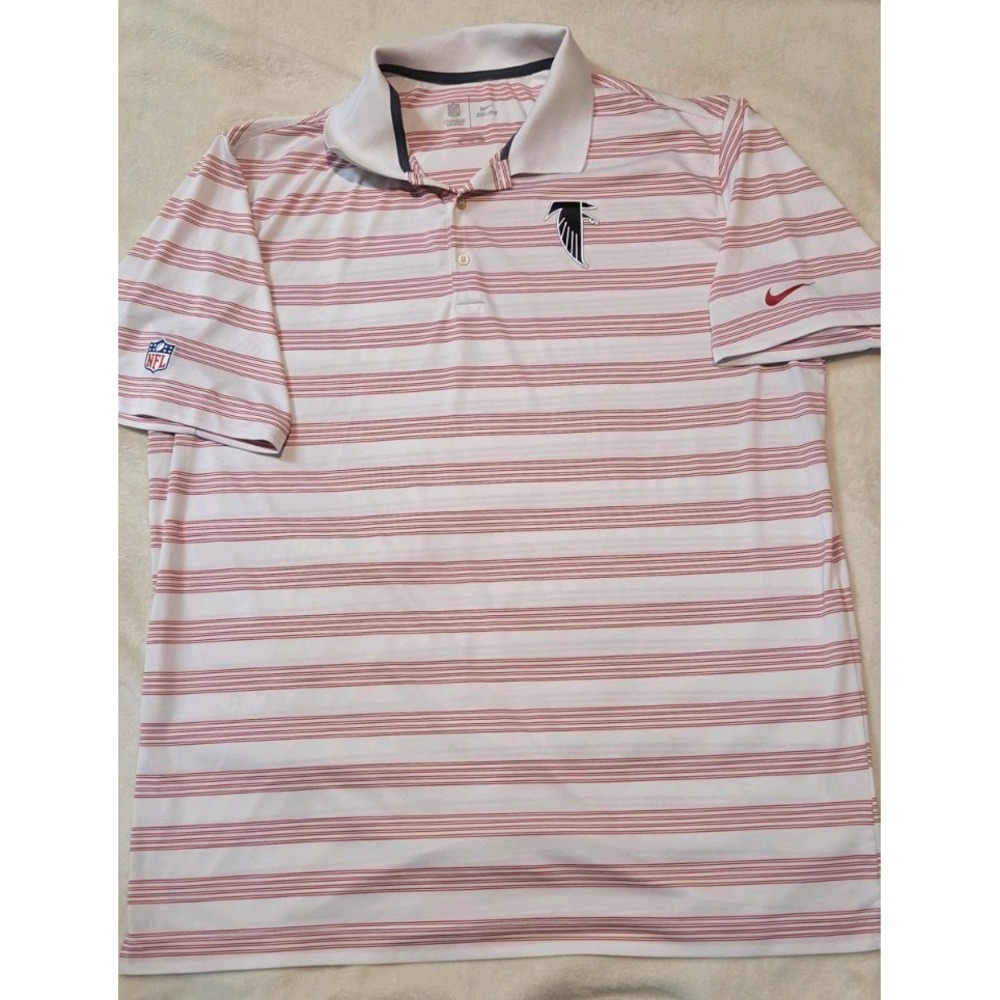 ATLANTA FALCONS NIKE ON FIELD DRI FIT MENS SHORT SLEEVE RED/WHITE STRIPED XXL